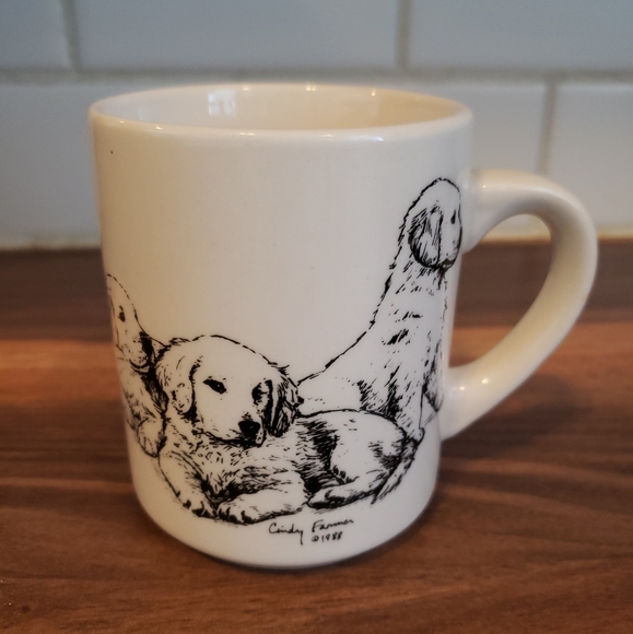 Vintage Cindy Farmer 1988 Ceramic Coffee Mug Retriever - Picture 1 of 5